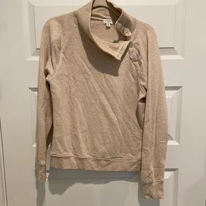 J. Crew Wide button-collar pullover sweatshirt in cloudspun fleece